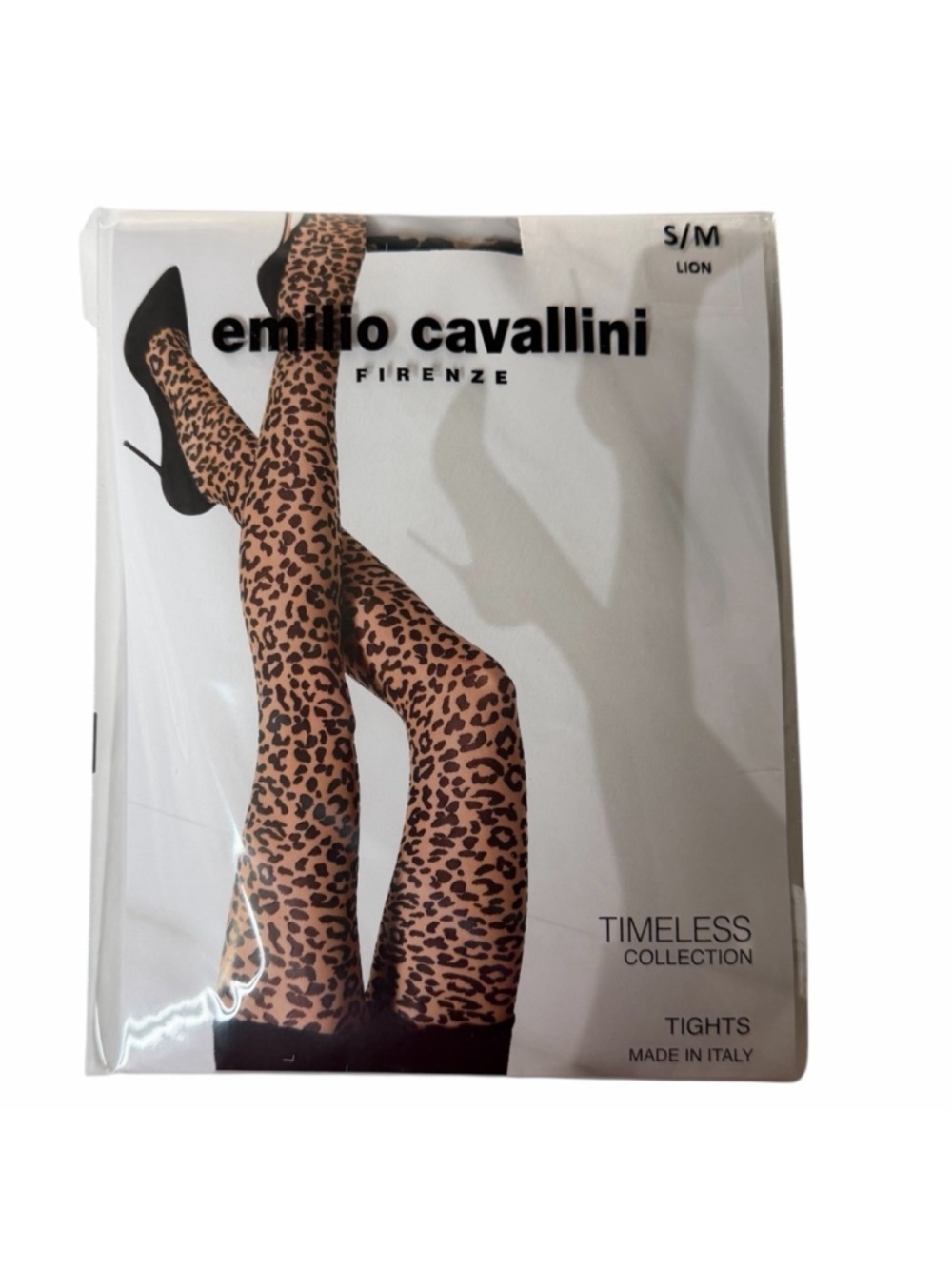 Emilio Cavallini Leopard Print Tights Small Medium